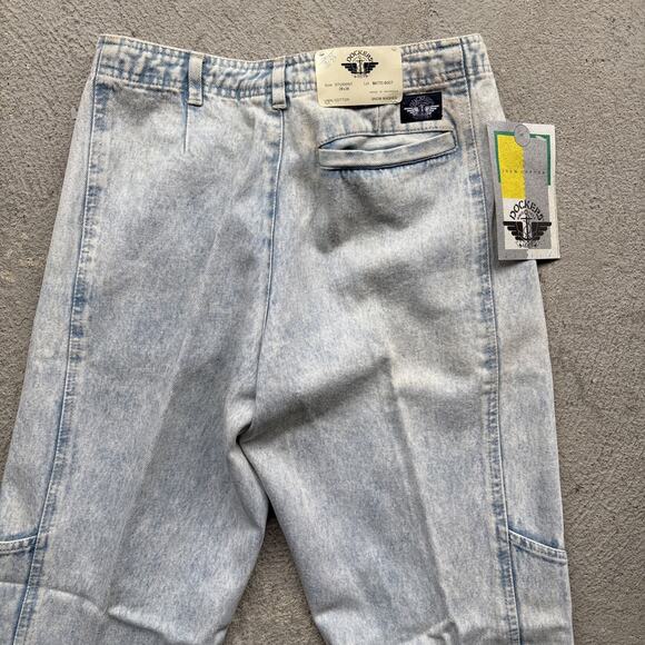 Deadstock 90s Dockers Jeans 28x28 Pleated Denim Levi’s Baggy Acid Wash Vintage - Picture 10 of 12